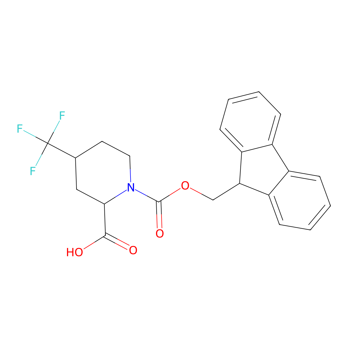 1-{[(9H-fluoren-9-yl)methoxy]carbonyl}-4-(trifluoromethyl)piperidine-2-carboxylic acid molecular structure, CAS 2171608-32-3