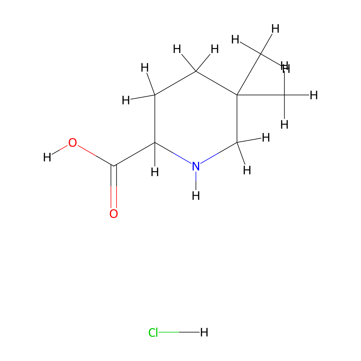 5,5-Dimethylpiperidine-2-carboxylic acid hydrochloride molecular structure, CAS 2171610-72-1