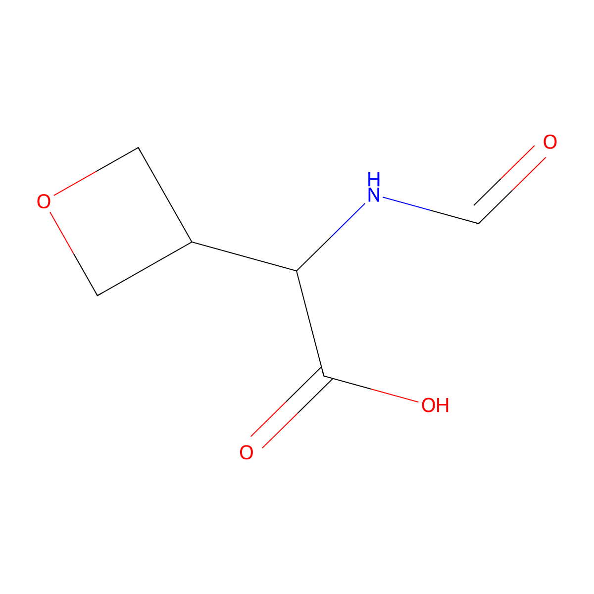 2-Formamido-2-(oxetan-3-yl)acetic acid molecular structure, CAS 2171619-12-6