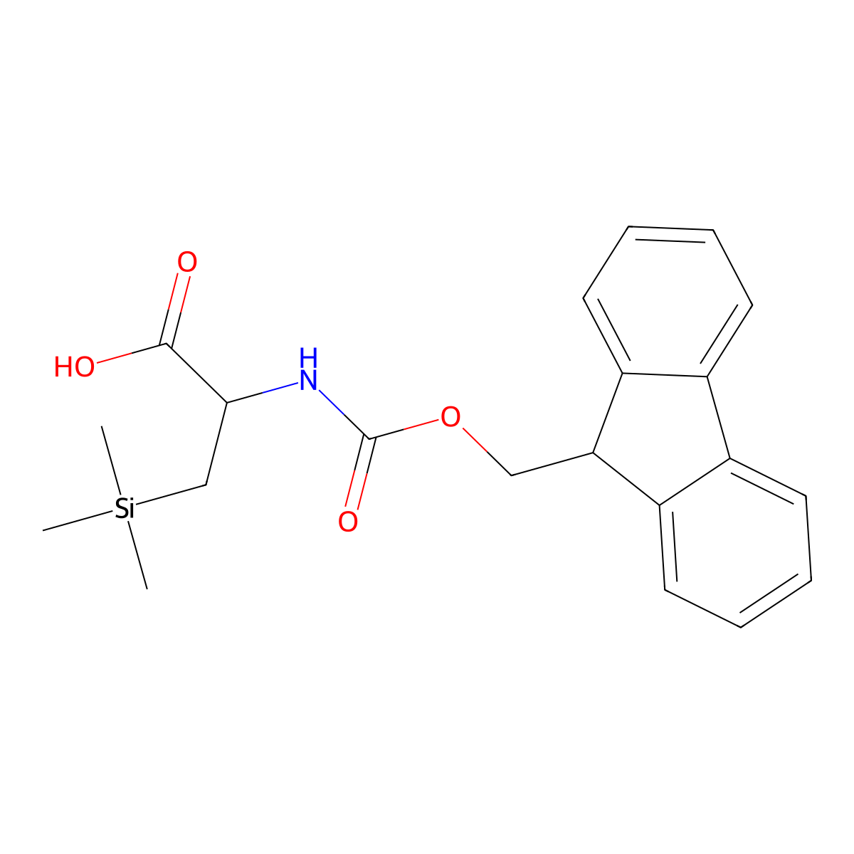2-({[(9H-fluoren-9-yl)methoxy]carbonyl}amino)-3-(trimethylsilyl)propanoic acid molecular structure, CAS 2171621-62-6