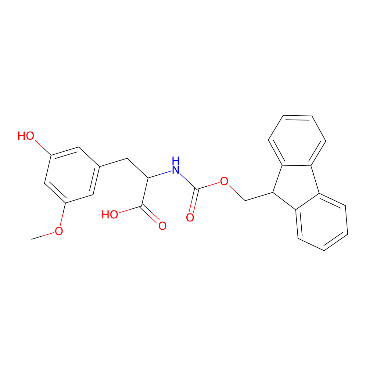 2-({[(9H-fluoren-9-yl)methoxy]carbonyl}amino)-3-(3-hydroxy-5-methoxyphenyl)propanoic acid molecular structure, CAS 2171629-13-1