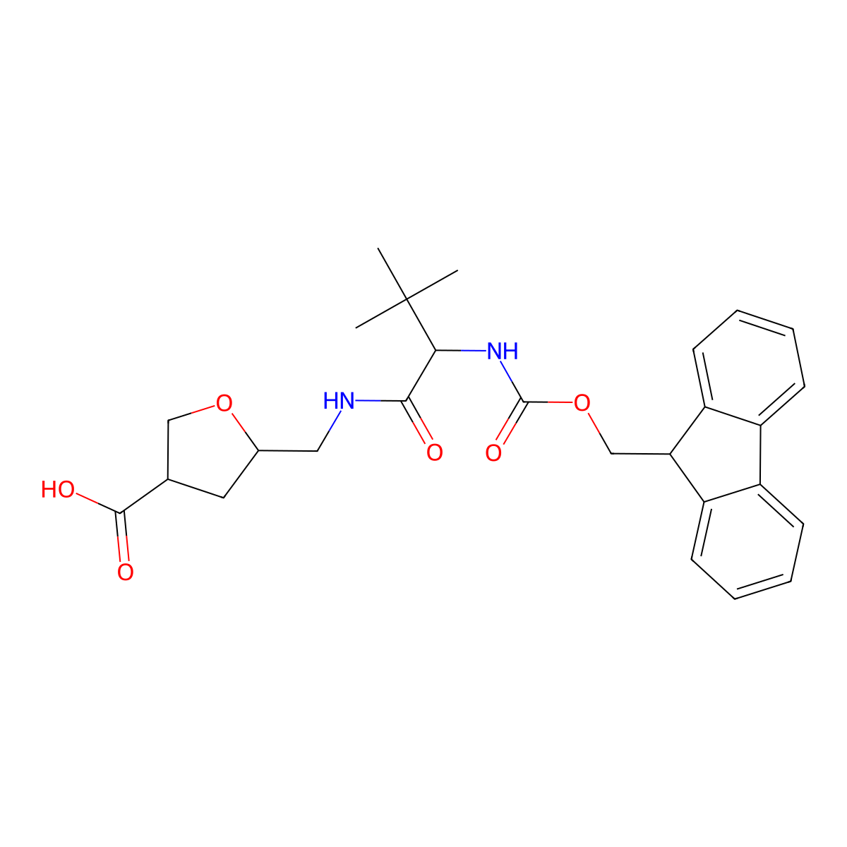 5-{[2-({[(9H-fluoren-9-yl)methoxy]carbonyl}amino)-3,3-dimethylbutanamido]methyl}oxolane-3-carboxylic acid molecular structure, CAS 2171629-98-2