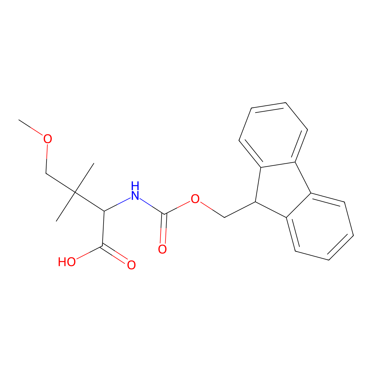 2-({[(9H-fluoren-9-yl)methoxy]carbonyl}amino)-4-methoxy-3,3-dimethylbutanoic acid molecular structure, CAS 2171640-99-4
