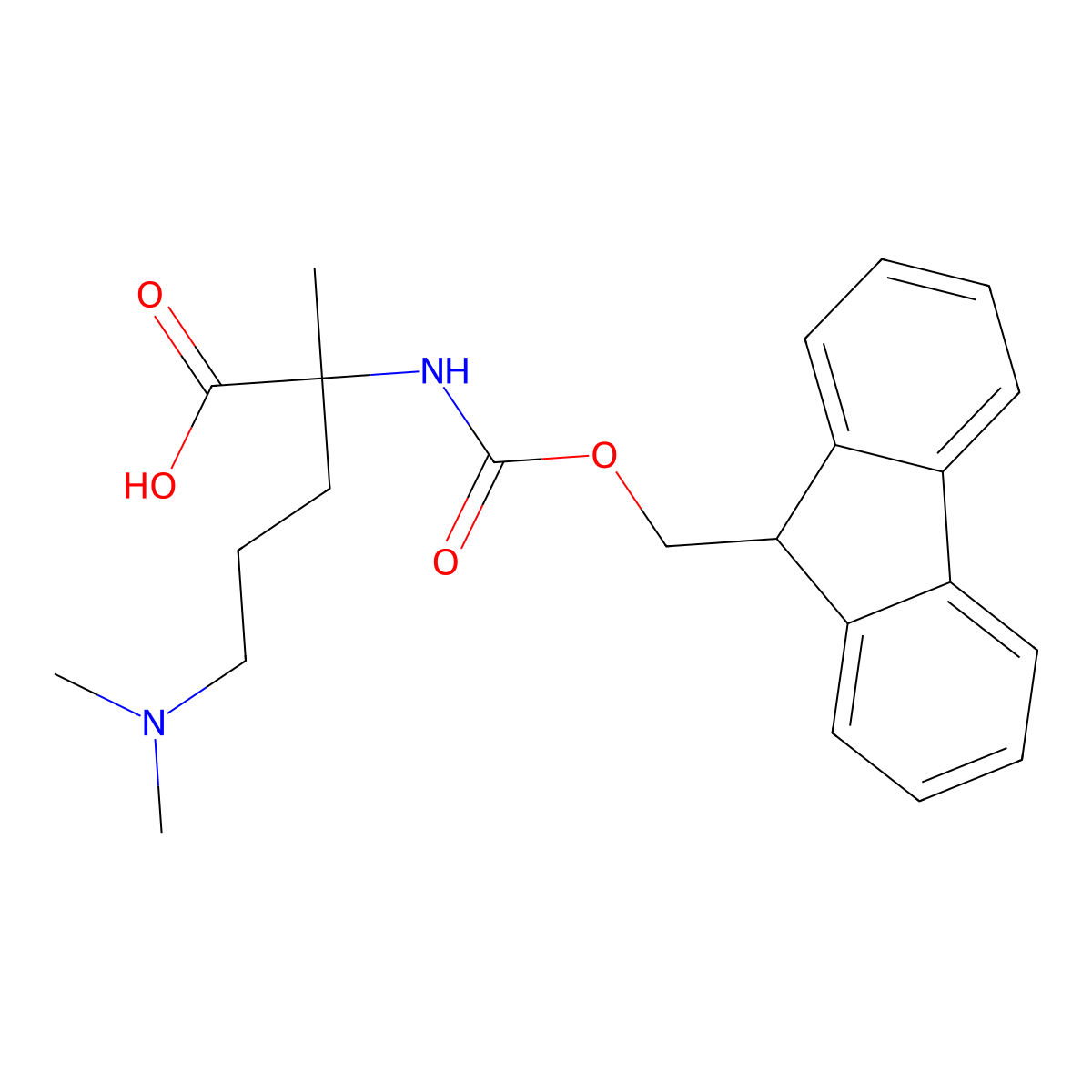 5-(dimethylamino)-2-({[(9H-fluoren-9-yl)methoxy]carbonyl}amino)-2-methylpentanoic acid molecular structure, CAS 2171645-53-5
