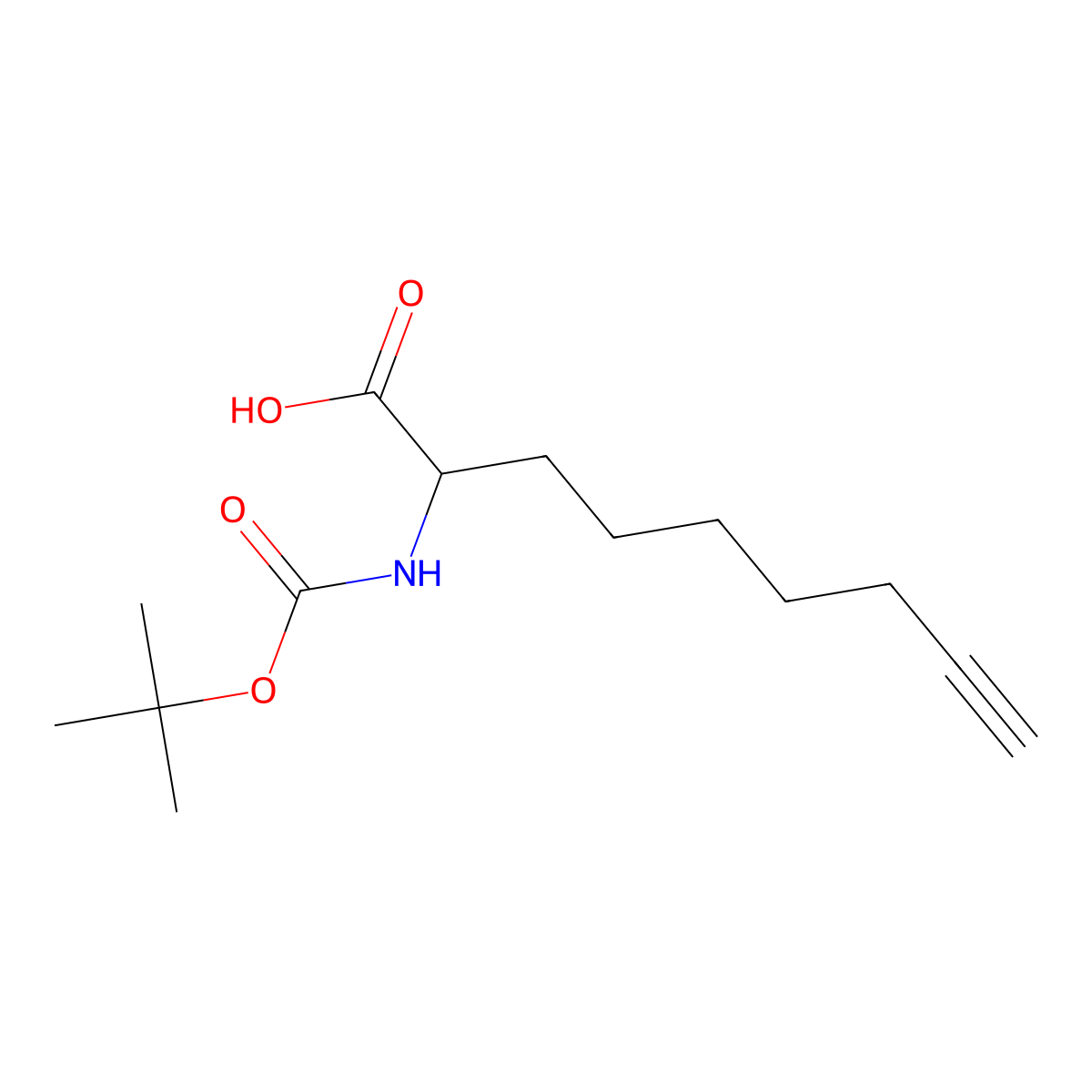2-{[(Tert-butoxy)carbonyl]amino}non-8-ynoic acid molecular structure, CAS 2171655-46-0
