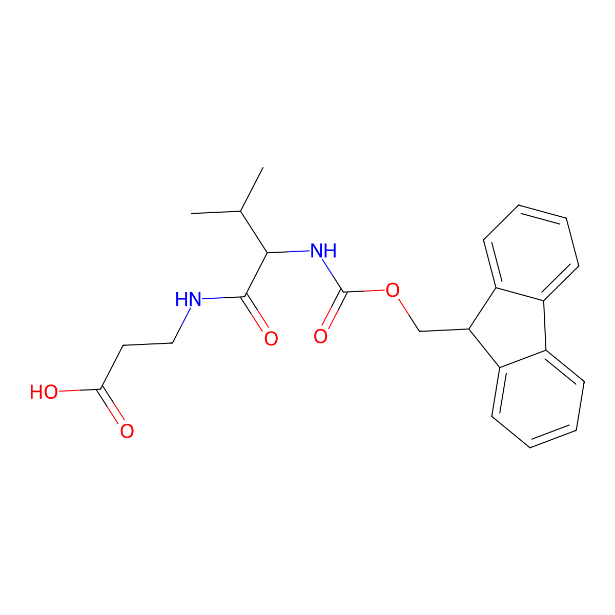 3-[2-({[(9H-fluoren-9-yl)methoxy]carbonyl}amino)-3-methylbutanamido]propanoic acid molecular structure, CAS 2171663-08-2