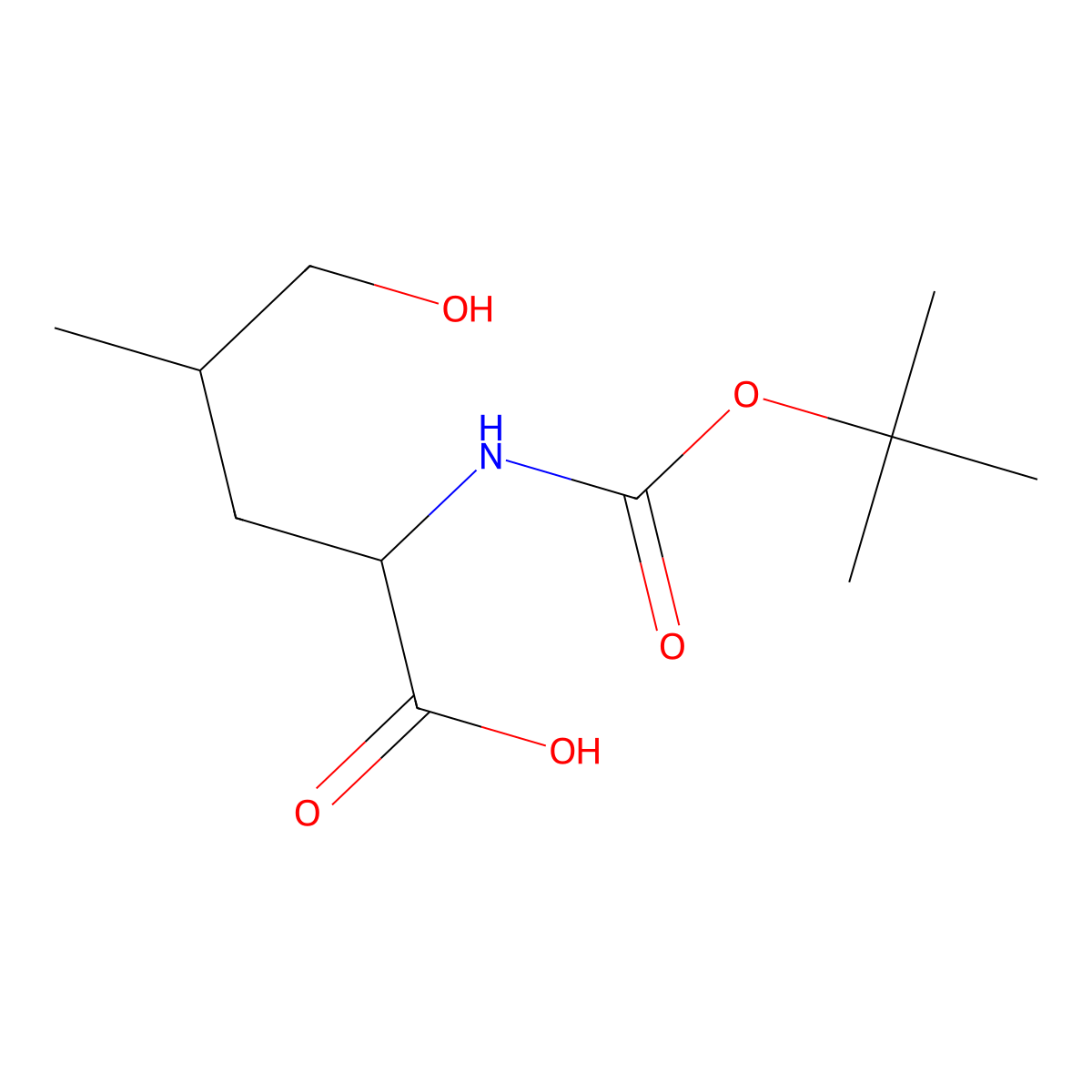 2-{[(Tert-butoxy)carbonyl]amino}-5-hydroxy-4-methylpentanoic acid molecular structure, CAS 2171665-58-8