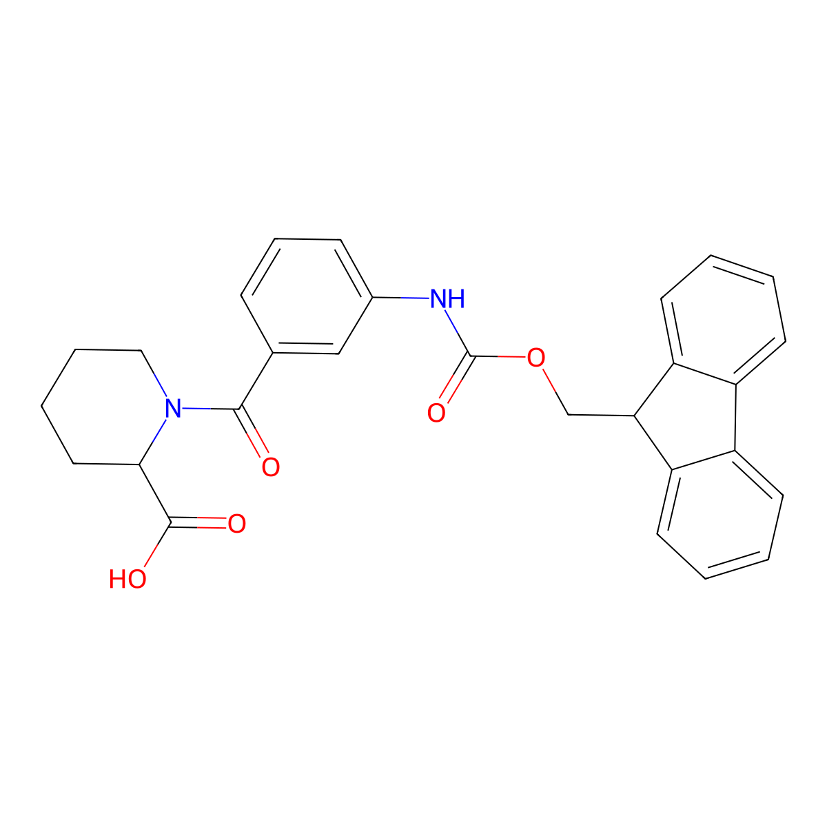 1-[3-({[(9H-fluoren-9-yl)methoxy]carbonyl}amino)benzoyl]piperidine-2-carboxylic acid molecular structure, CAS 2171669-27-3