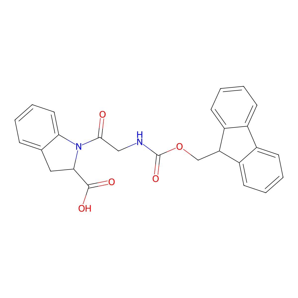 1-[2-({[(9H-fluoren-9-yl)methoxy]carbonyl}amino)acetyl]-2,3-dihydro-1H-indole-2-carboxylic acid molecular structure, CAS 2171669-71-7
