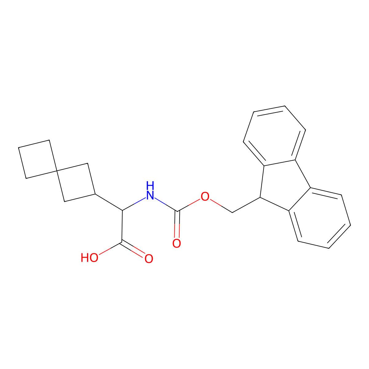 2-({[(9H-fluoren-9-yl)methoxy]carbonyl}amino)-2-{spiro[3.3]heptan-2-yl}acetic acid molecular structure, CAS 2171696-49-2