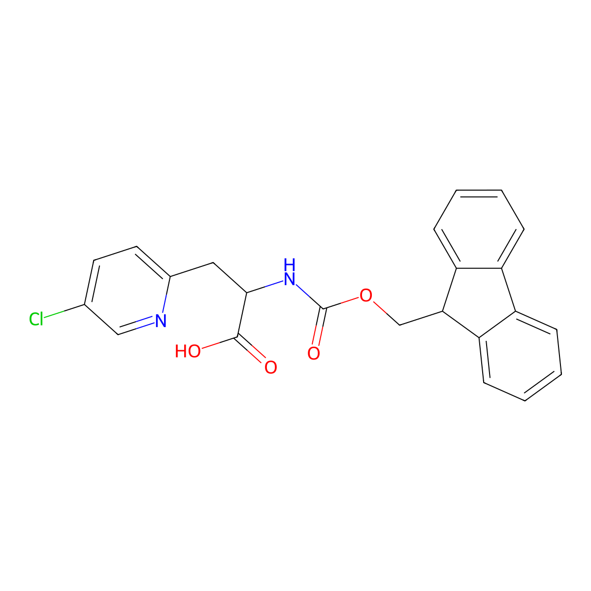 3-(5-Chloropyridin-2-yl)-2-(9H-fluoren-9-ylmethoxycarbonylamino)propanoic acid molecular structure, CAS 2171696-91-4
