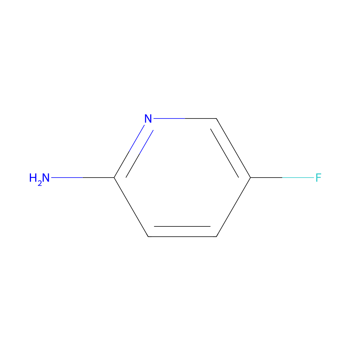 2-Amino-5-fluoropyridine molecular structure, CAS 21717-96-4