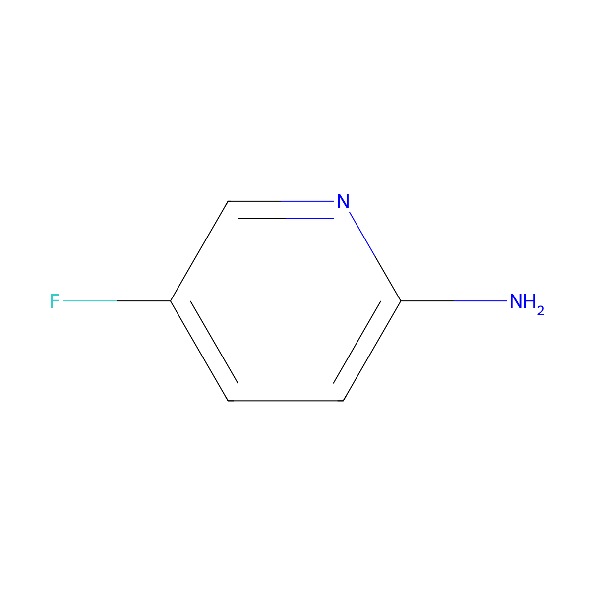2-Amino-5-fluoropyridine molecular structure, CAS 21717-96-4