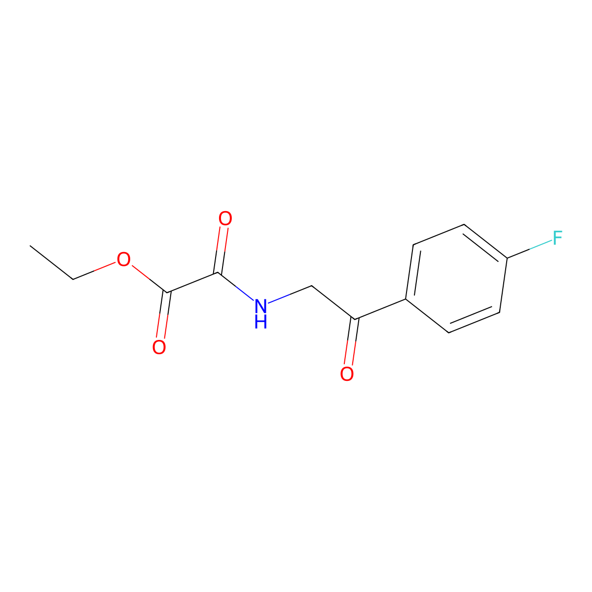 Ethyl 2-[[2-(4-fluorophenyl)-2-oxoethyl]amino]-2-oxoacetate molecular structure, CAS 21717-98-6