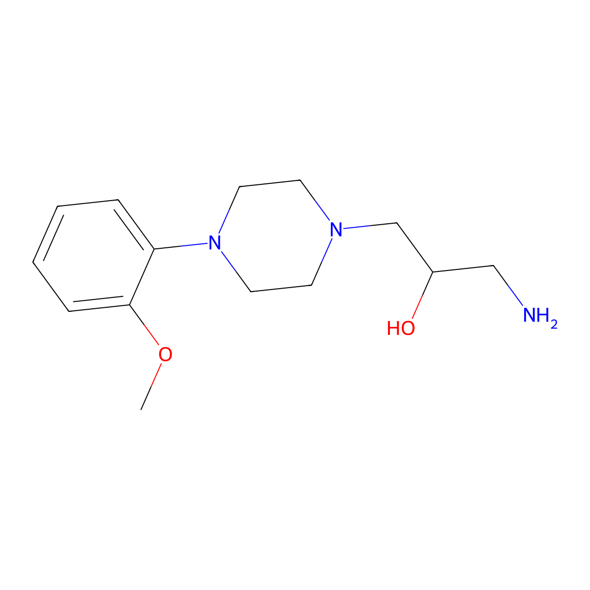 alpha-(Aminomethyl)-4-(2-methoxyphenyl)-1-piperazineethanol molecular structure, CAS 217170-70-2