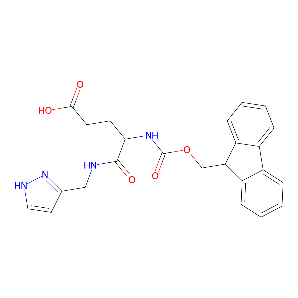 4-({[(9H-fluoren-9-yl)methoxy]carbonyl}amino)-4-{[(1H-pyrazol-3-yl)methyl]carbamoyl}butanoic acid molecular structure, CAS 2171702-88-6