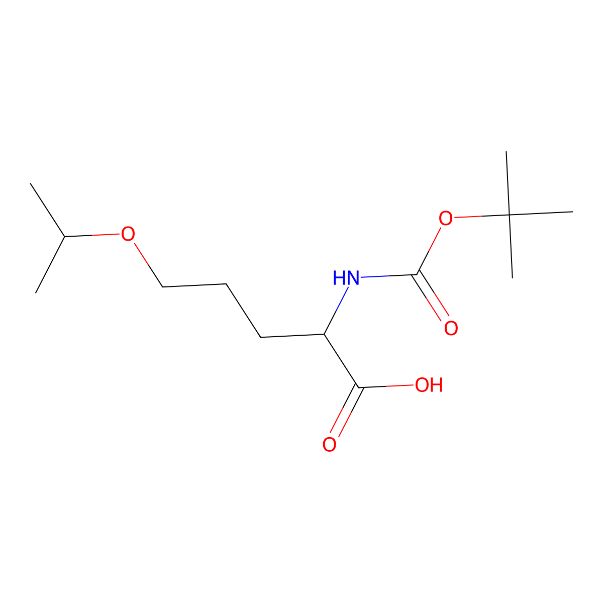 2-{[(Tert-butoxy)carbonyl]amino}-5-(propan-2-yloxy)pentanoic acid molecular structure, CAS 2171734-49-7