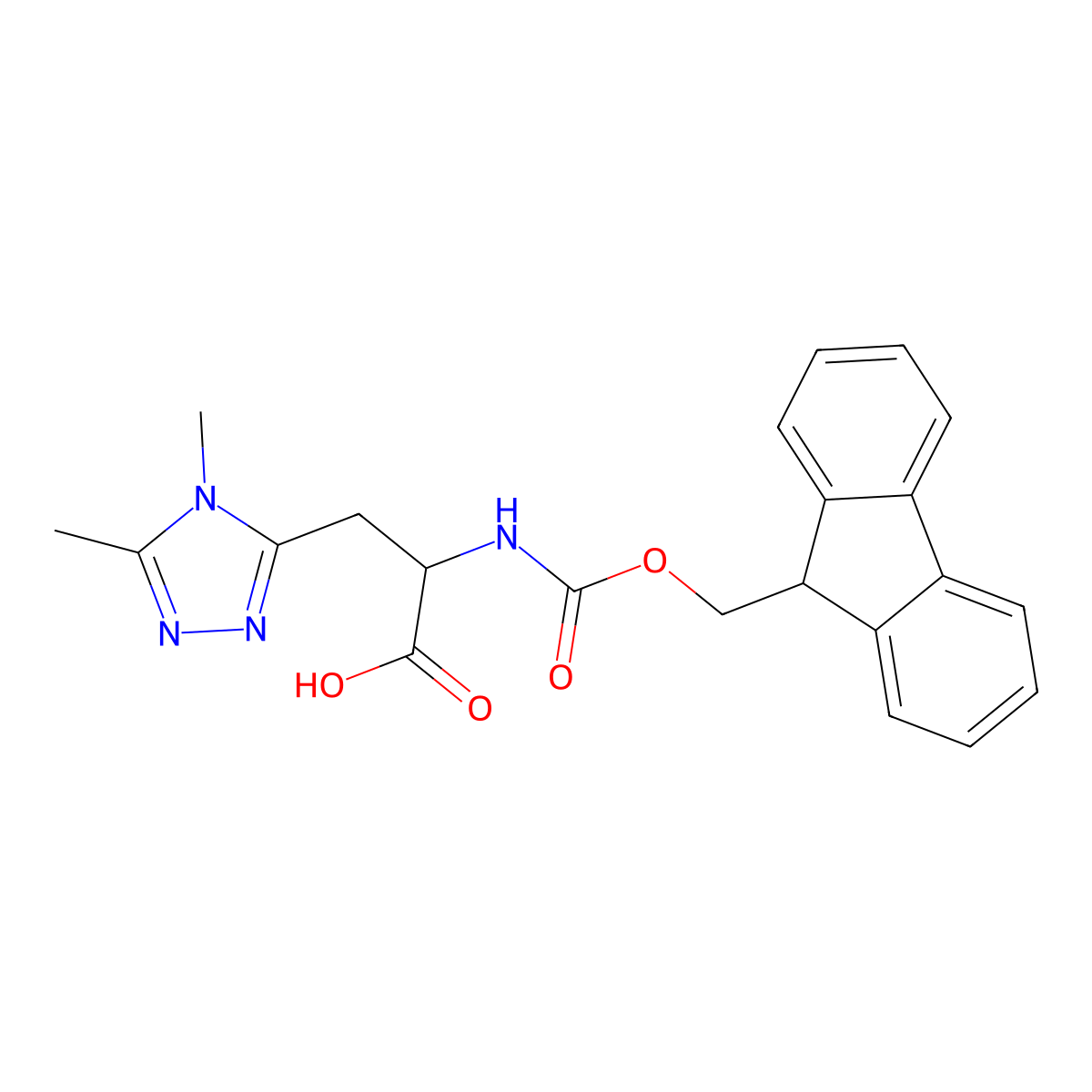 3-(dimethyl-4H-1,2,4-triazol-3-yl)-2-({[(9H-fluoren-9-yl)methoxy]carbonyl}amino)propanoic acid molecular structure, CAS 2171746-76-0