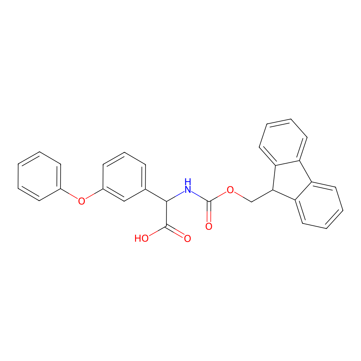 2-({[(9H-fluoren-9-yl)methoxy]carbonyl}amino)-2-(3-phenoxyphenyl)acetic acid molecular structure, CAS 2171754-21-3