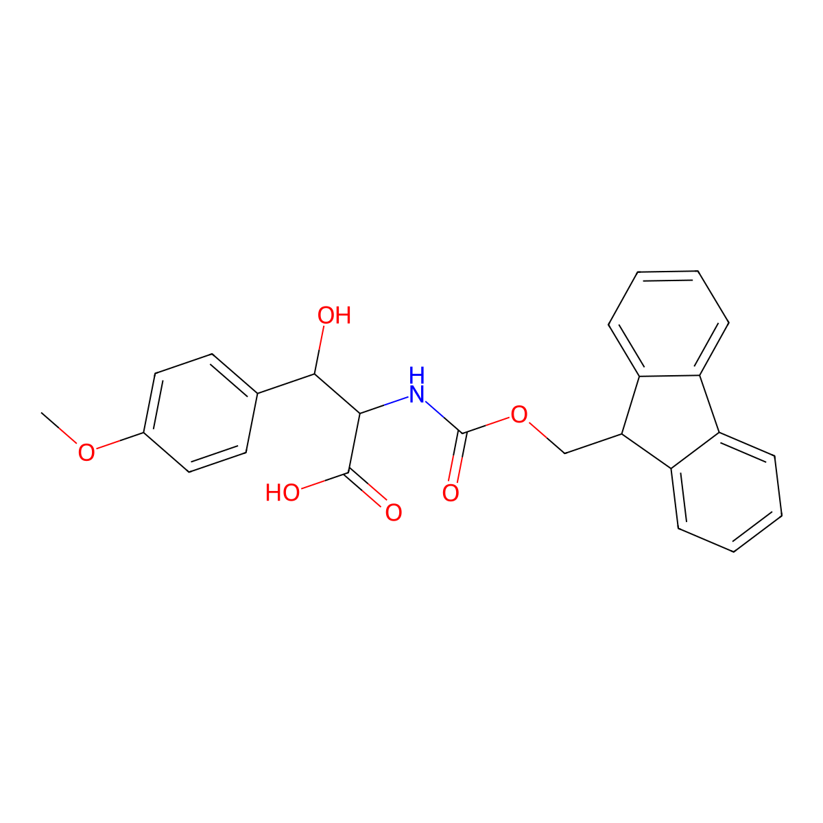 2-({[(9H-fluoren-9-yl)methoxy]carbonyl}amino)-3-hydroxy-3-(4-methoxyphenyl)propanoic acid molecular structure, CAS 2171762-53-9