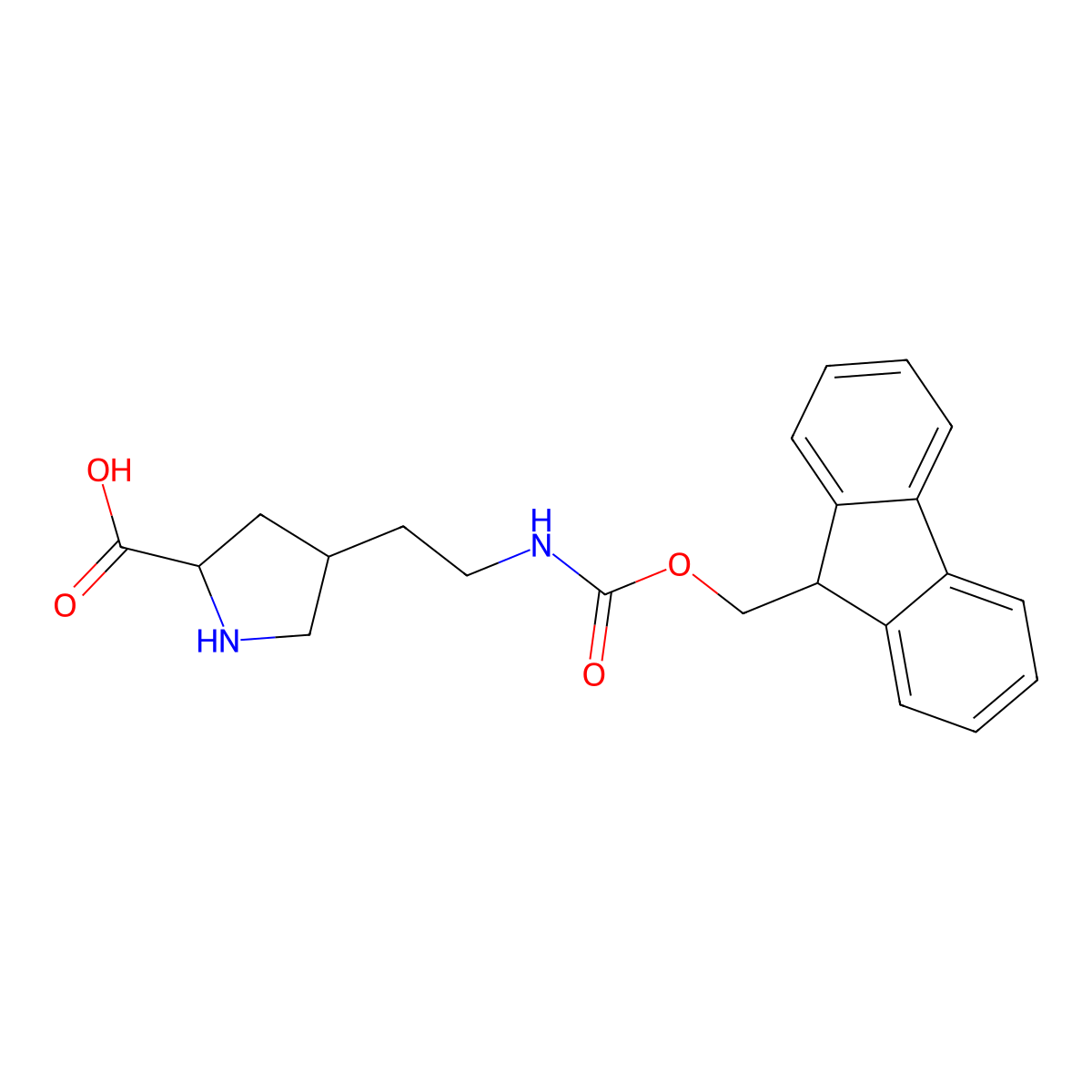 4-[2-({[(9H-fluoren-9-yl)methoxy]carbonyl}amino)ethyl]pyrrolidine-2-carboxylic acid molecular structure, CAS 2171762-61-9