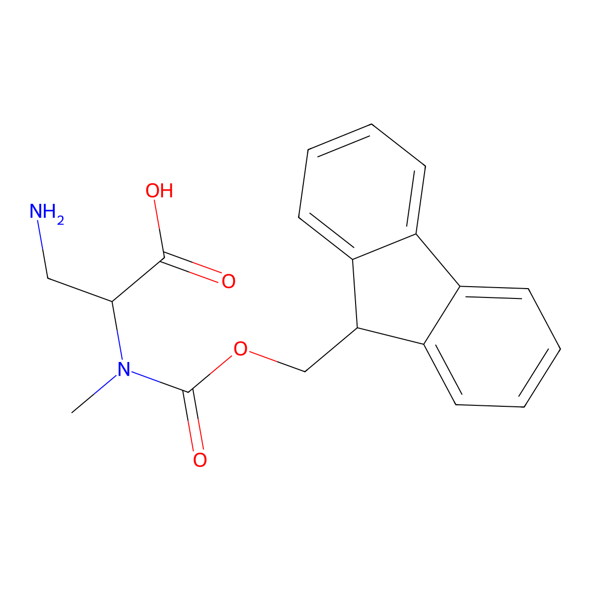 3-amino-2-({[(9H-fluoren-9-yl)methoxy]carbonyl}(methyl)amino)propanoic acid molecular structure, CAS 2171788-30-8
