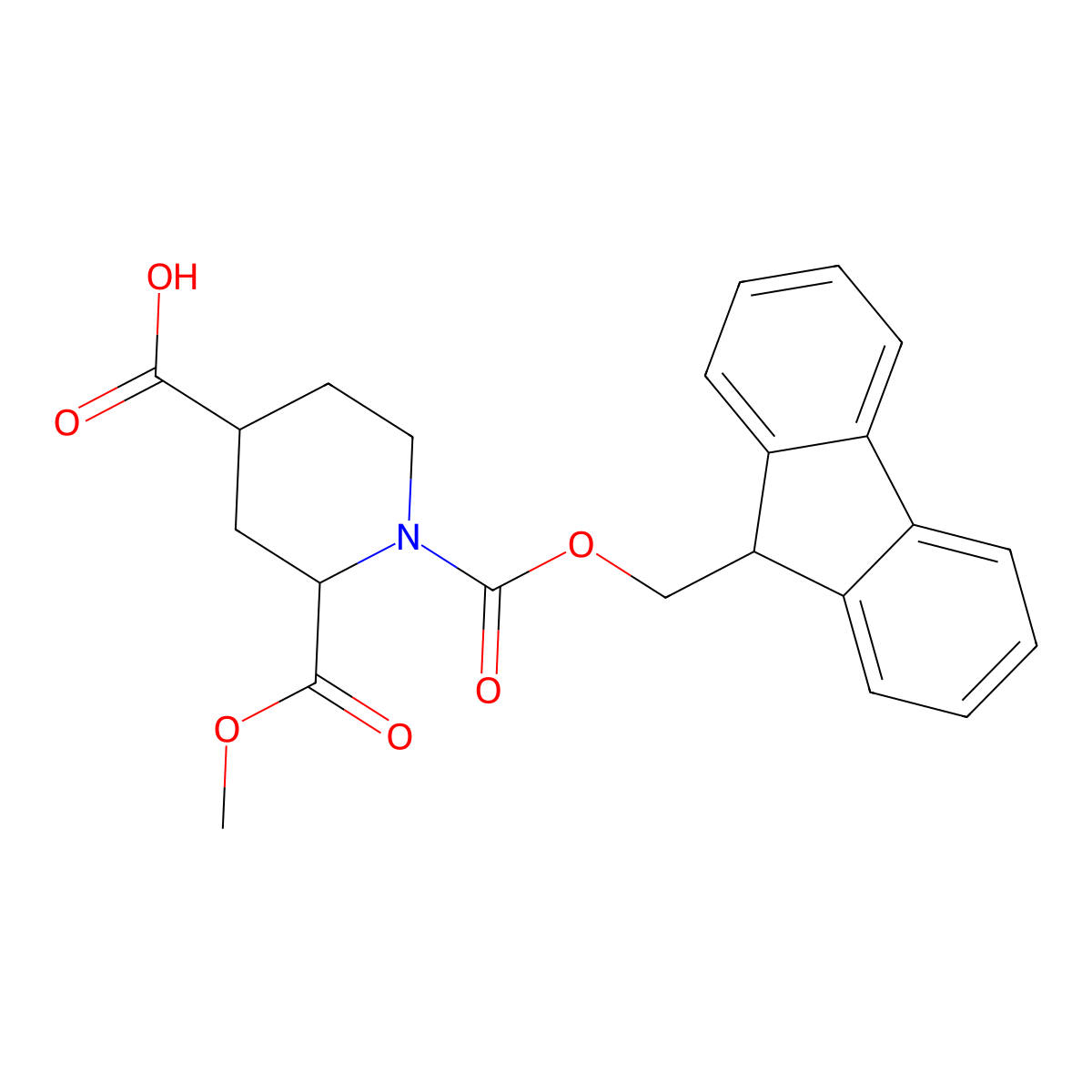 1-{[(9H-fluoren-9-yl)methoxy]carbonyl}-2-(methoxycarbonyl)piperidine-4-carboxylic acid molecular structure, CAS 2171791-44-7