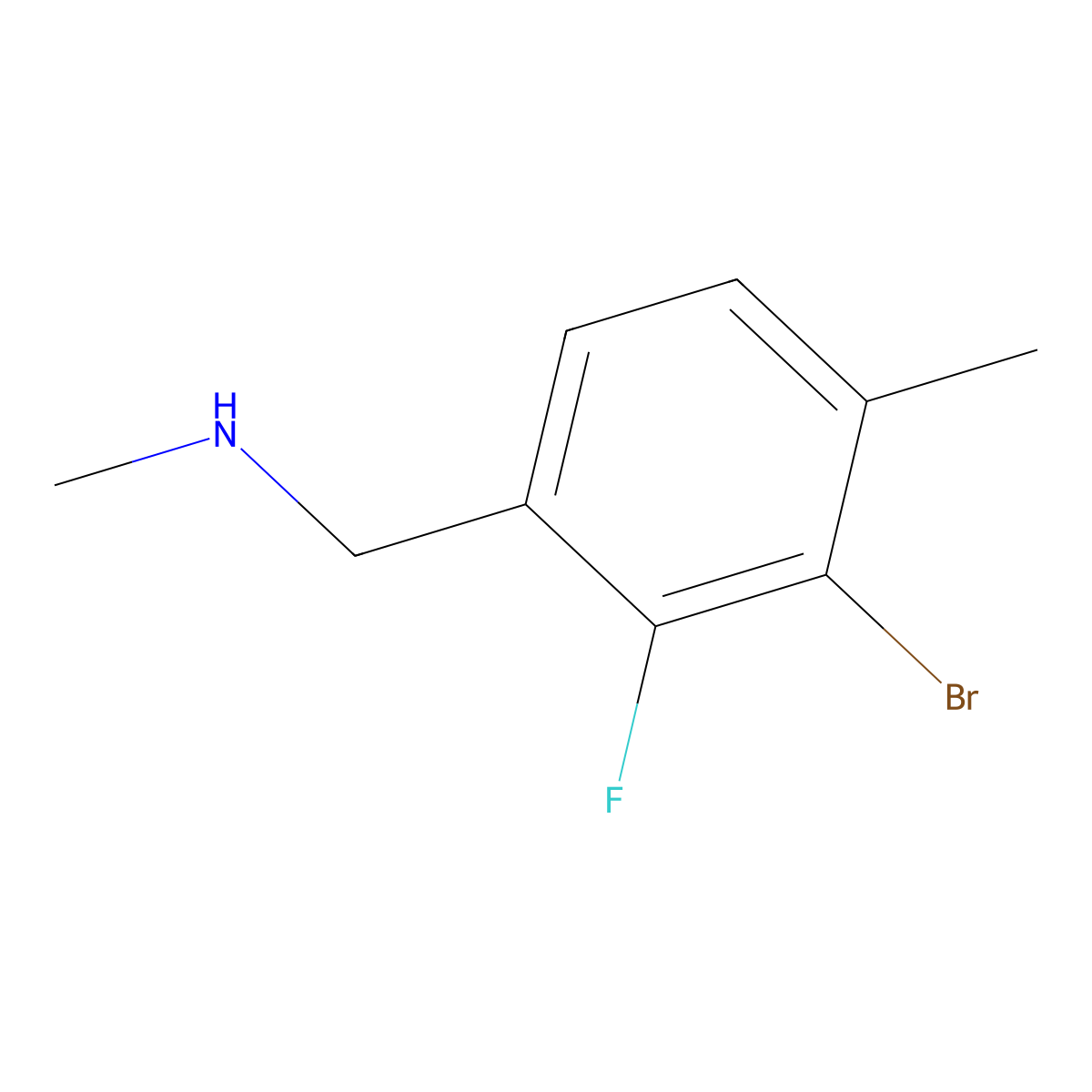 [(3-Bromo-2-fluoro-4-methylphenyl)methyl](methyl)amine molecular structure, CAS 2171795-12-1