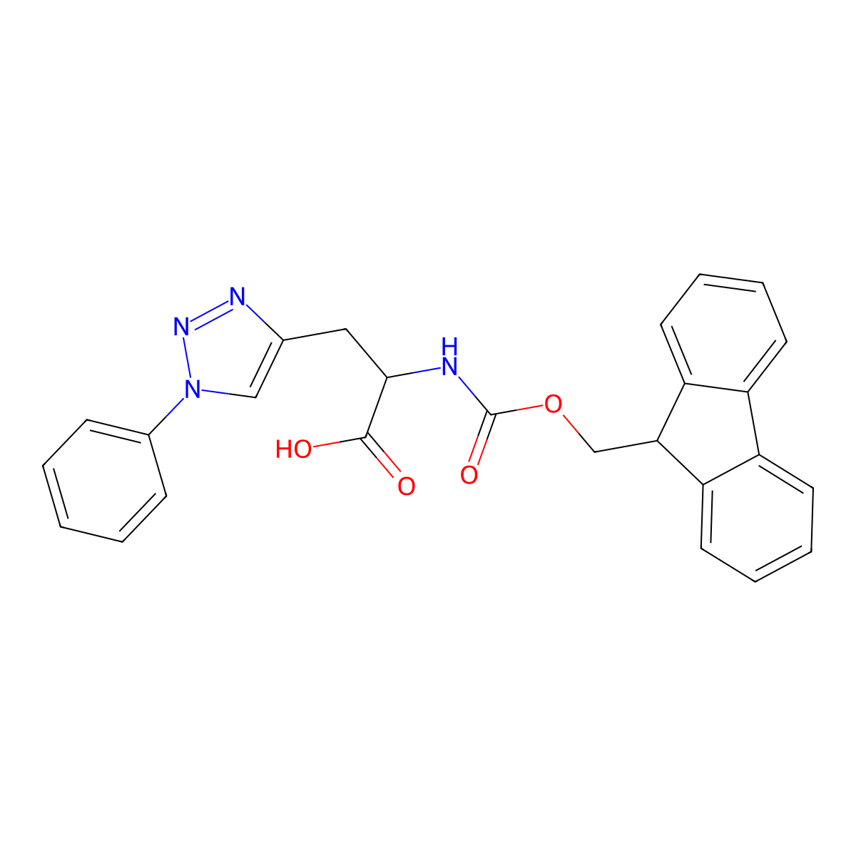 2-({[(9H-fluoren-9-yl)methoxy]carbonyl}amino)-3-(1-phenyl-1H-1,2,3-triazol-4-yl)propanoic acid molecular structure, CAS 2171799-48-5