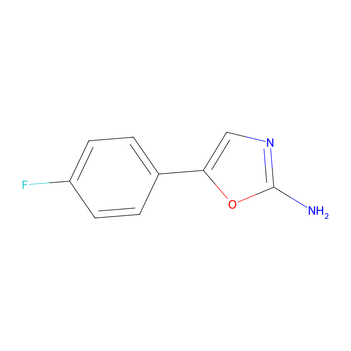 5-(4-Fluorophenyl)-1,3-oxazol-2-amine molecular structure, CAS 21718-02-5