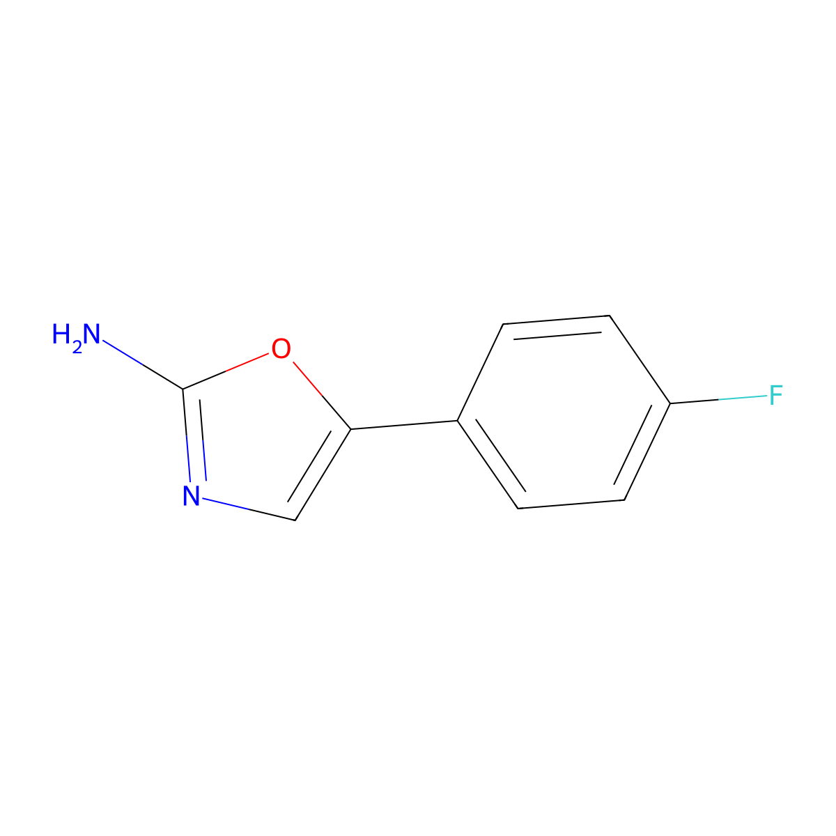 5-(4-Fluorophenyl)-1,3-oxazol-2-amine molecular structure, CAS 21718-02-5