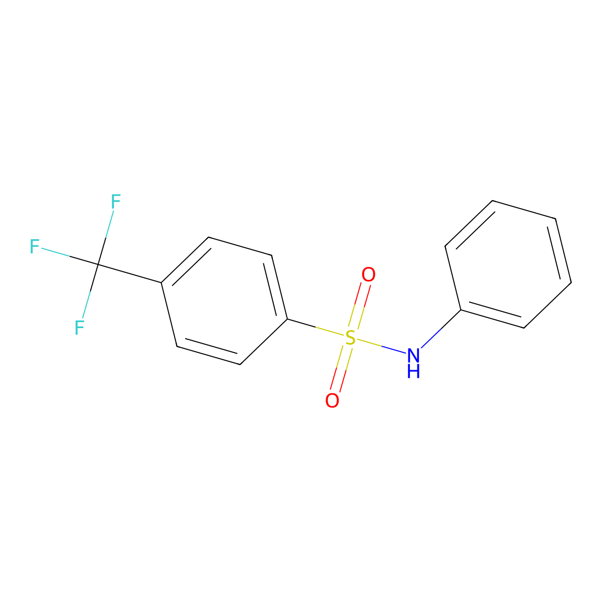 N-phenyl-4-(trifluoromethyl)benzenesulfonamide molecular structure, CAS 21718-11-6
