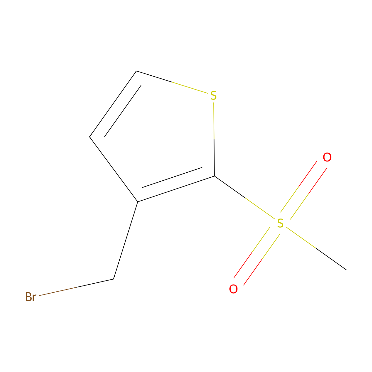 3-(Bromomethyl)-2-methanesulfonylthiophene molecular structure, CAS 2171800-34-1