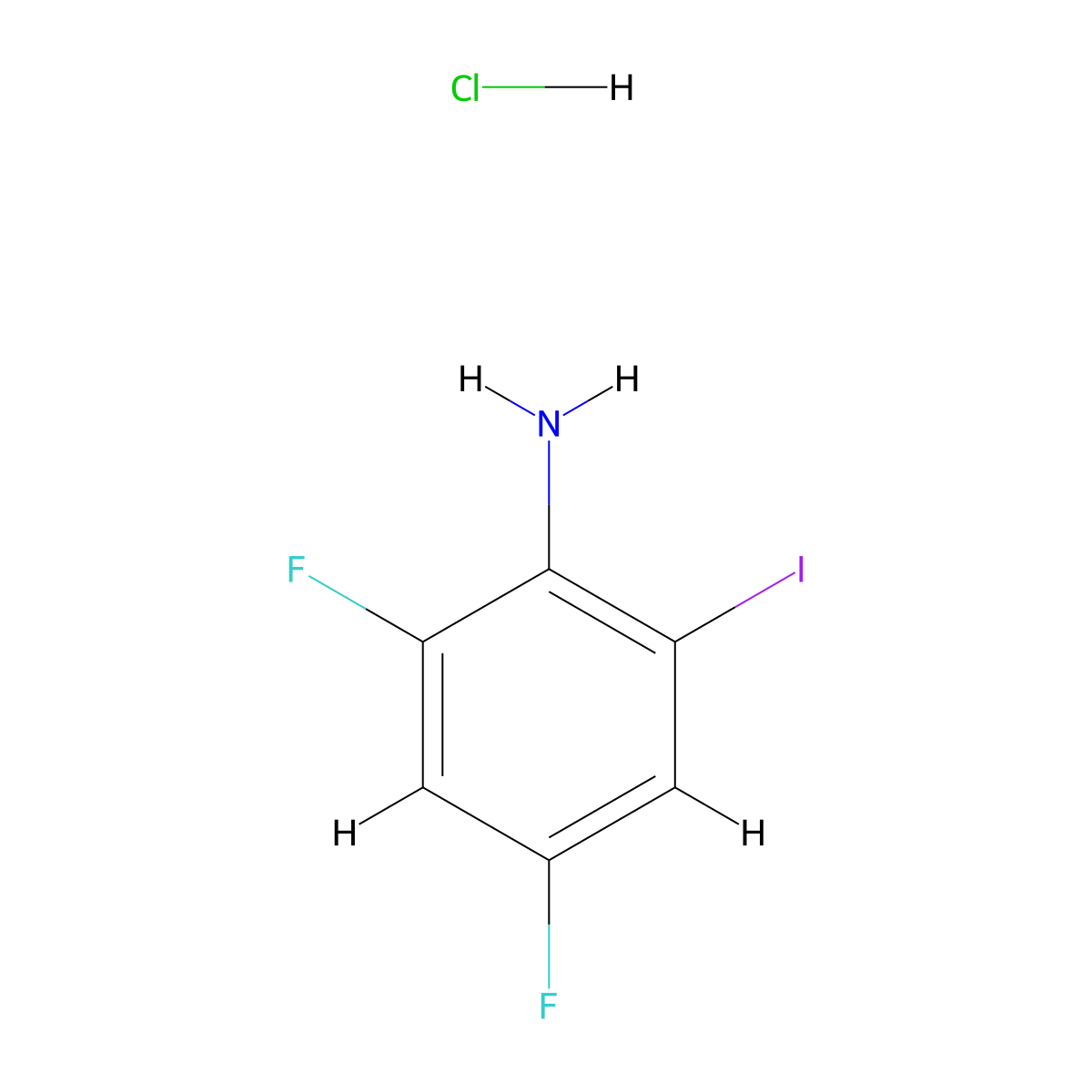 2,4-Difluoro-6-iodoaniline hydrochloride molecular structure, CAS 2171801-87-7