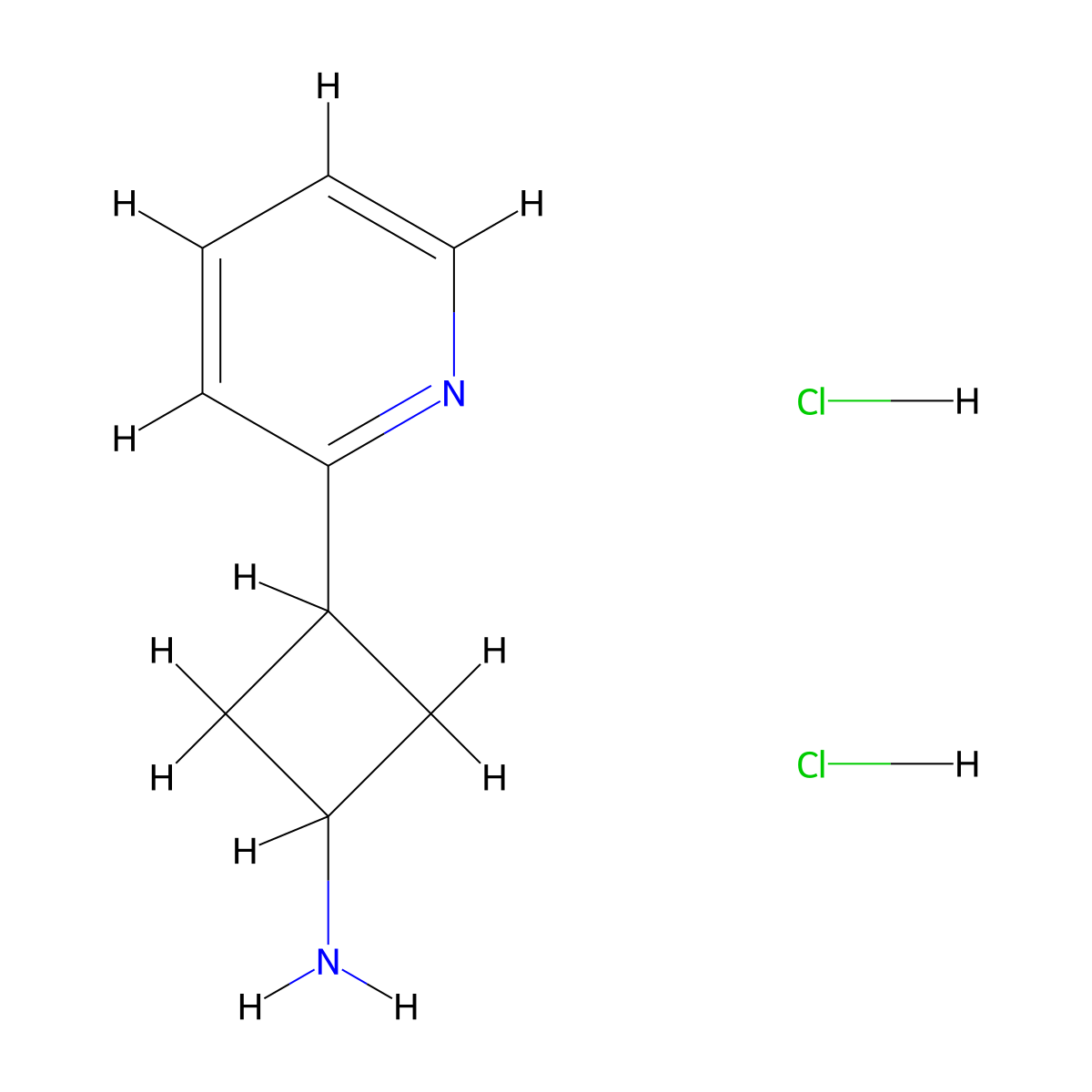 3-(Pyridin-2-yl)cyclobutan-1-amine dihydrochloride molecular structure, CAS 2171802-56-3