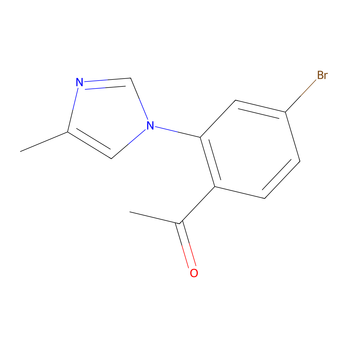 1-[4-bromo-2-(4-methyl-1H-imidazol-1-yl)phenyl]ethan-1-one molecular structure, CAS 2171802-73-4