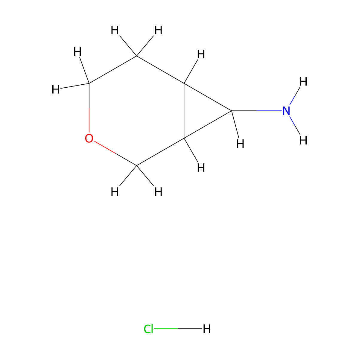 3-Oxabicyclo[4.1.0]heptan-7-amine hydrochloride molecular structure, CAS 2171802-75-6
