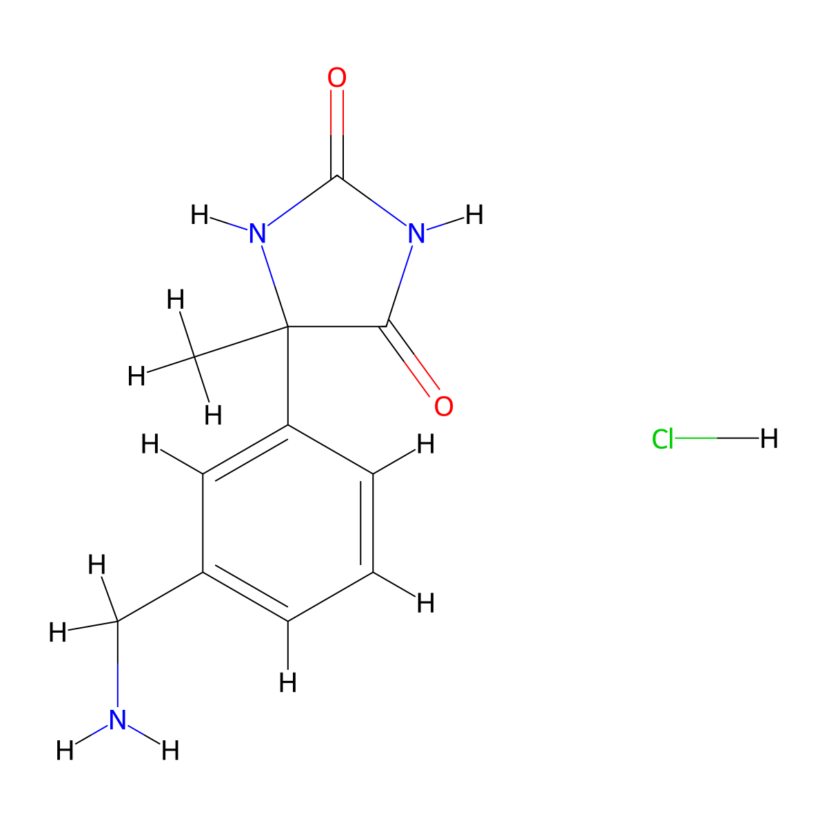 5-[3-(Aminomethyl)phenyl]-5-methylimidazolidine-2,4-dione hydrochloride molecular structure, CAS 2171803-53-3