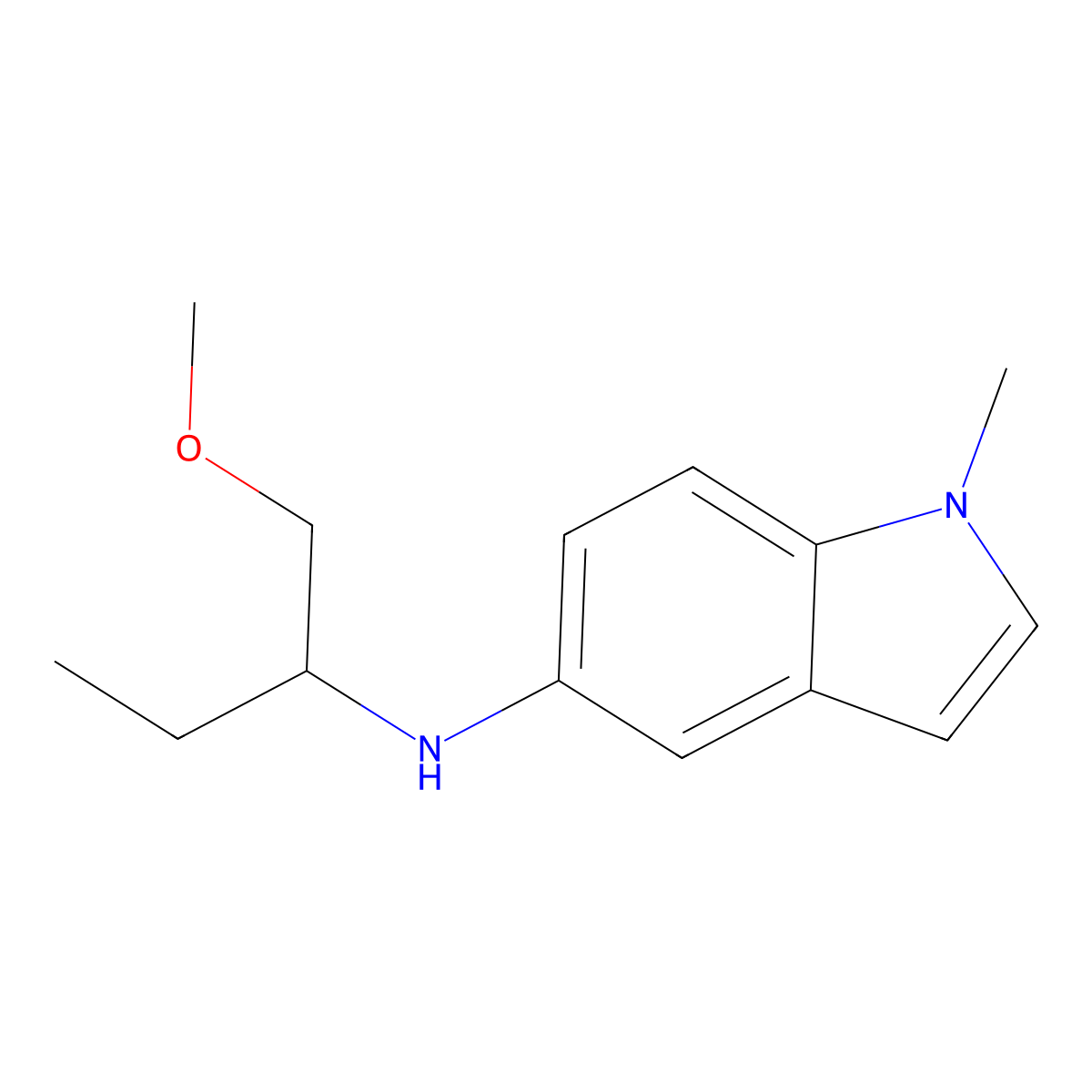 N-(1-methoxybutan-2-yl)-1-methyl-1H-indol-5-amine molecular structure, CAS 2171807-65-9
