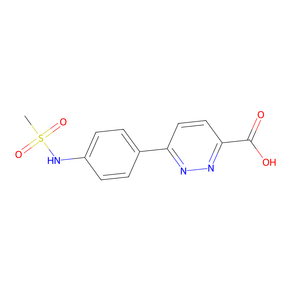 6-(4-Methanesulfonamidophenyl)pyridazine-3-carboxylic acid molecular structure, CAS 2171814-74-5