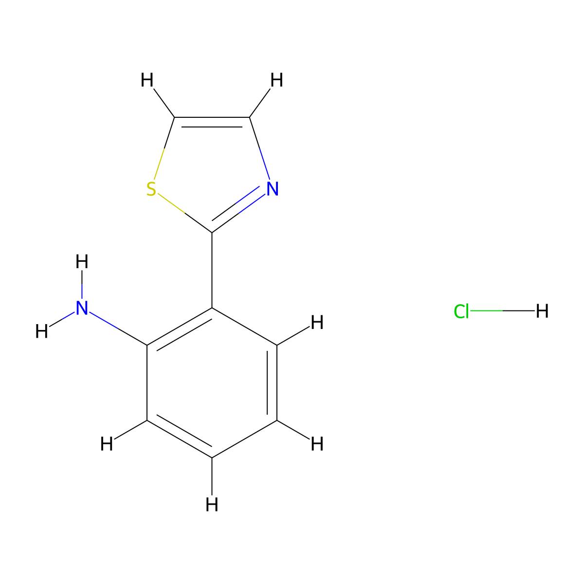 2-(1,3-Thiazol-2-yl)aniline hydrochloride molecular structure, CAS 2171815-20-4
