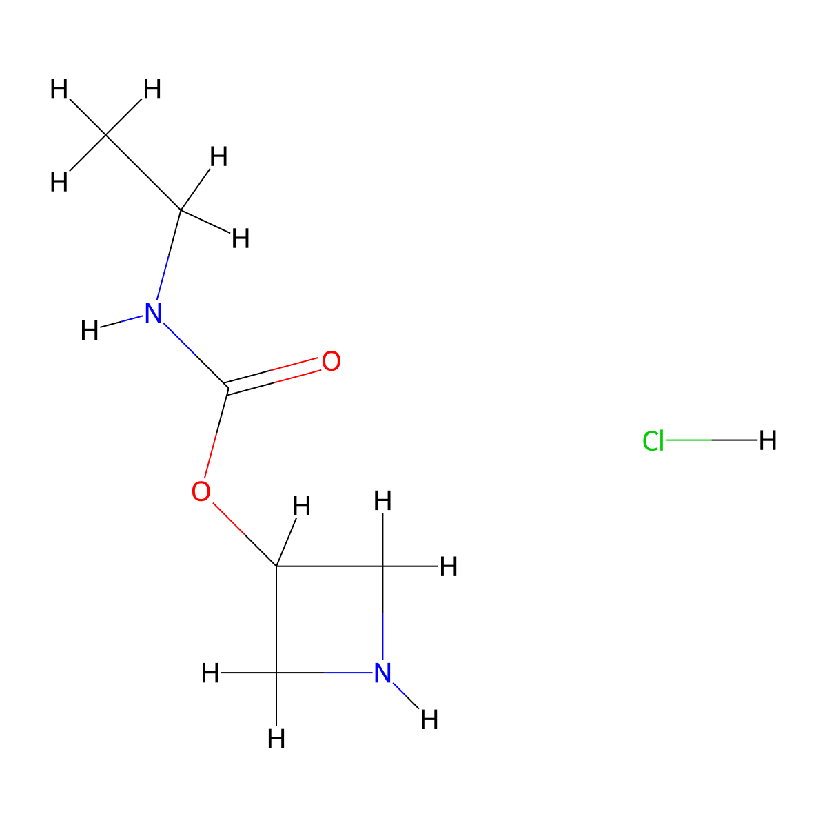 azetidin-3-yl N-ethylcarbamate hydrochloride molecular structure, CAS 2171815-27-1