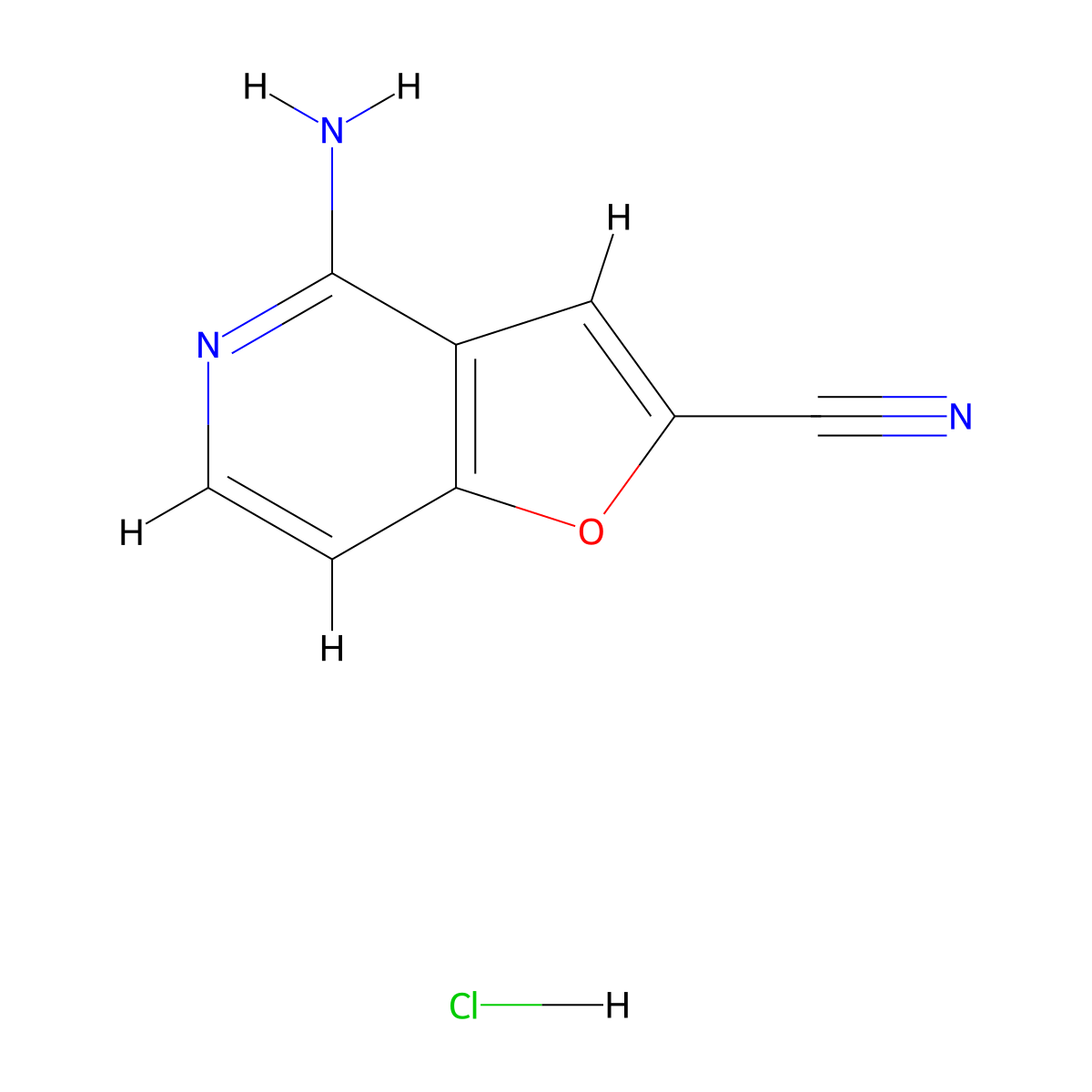 4-Aminofuro[3,2-c]pyridine-2-carbonitrile hydrochloride molecular structure, CAS 2171815-34-0