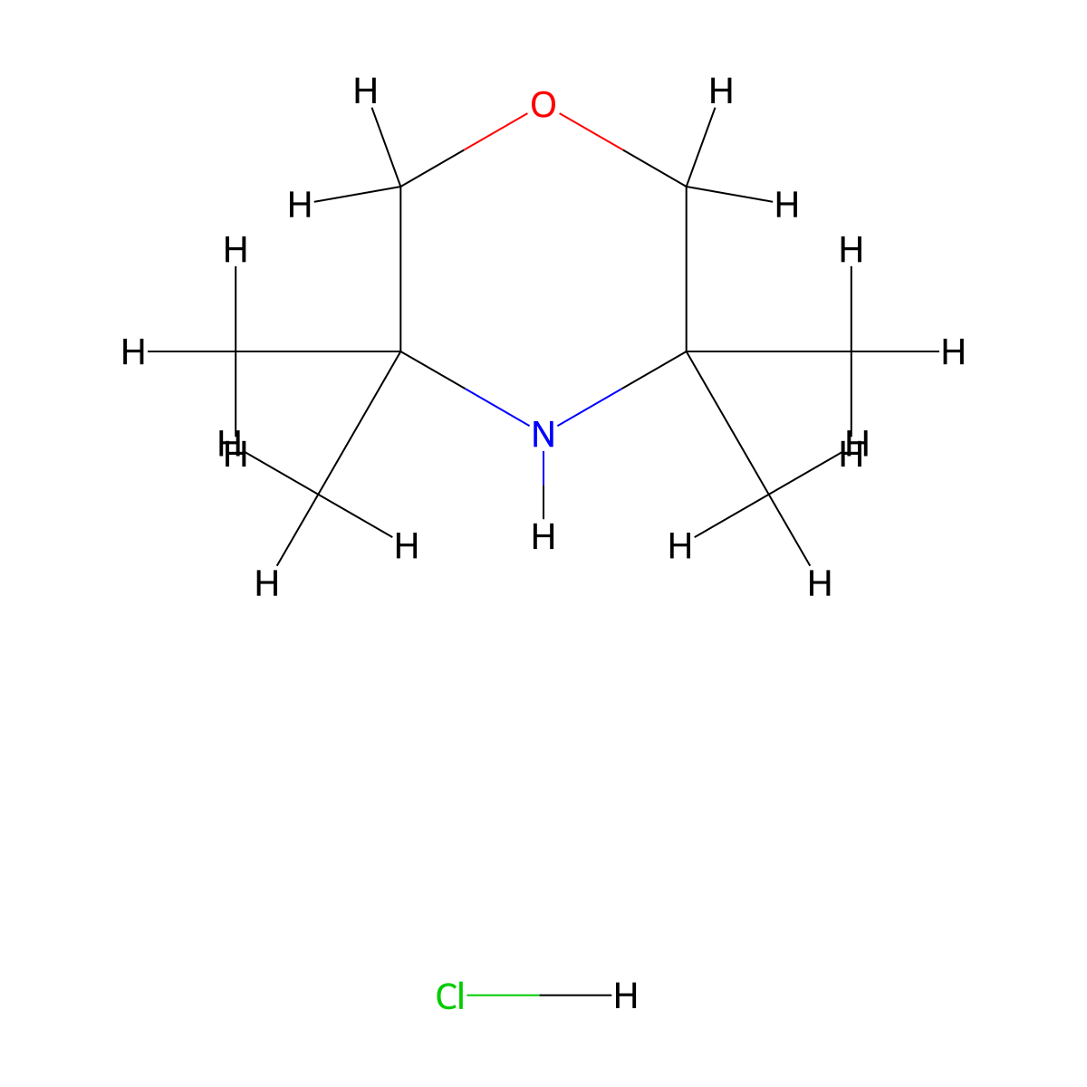 3,3,5,5-Tetramethylmorpholine hydrochloride molecular structure, CAS 2171815-45-3