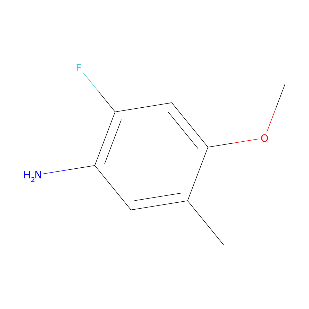2-Fluoro-4-methoxy-5-methylaniline molecular structure, CAS 2171819-75-1