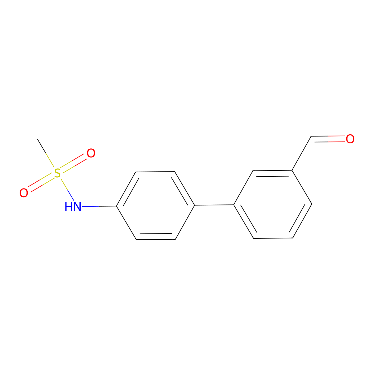 N-[4-(3-formylphenyl)phenyl]methanesulfonamide molecular structure, CAS 2171820-72-5