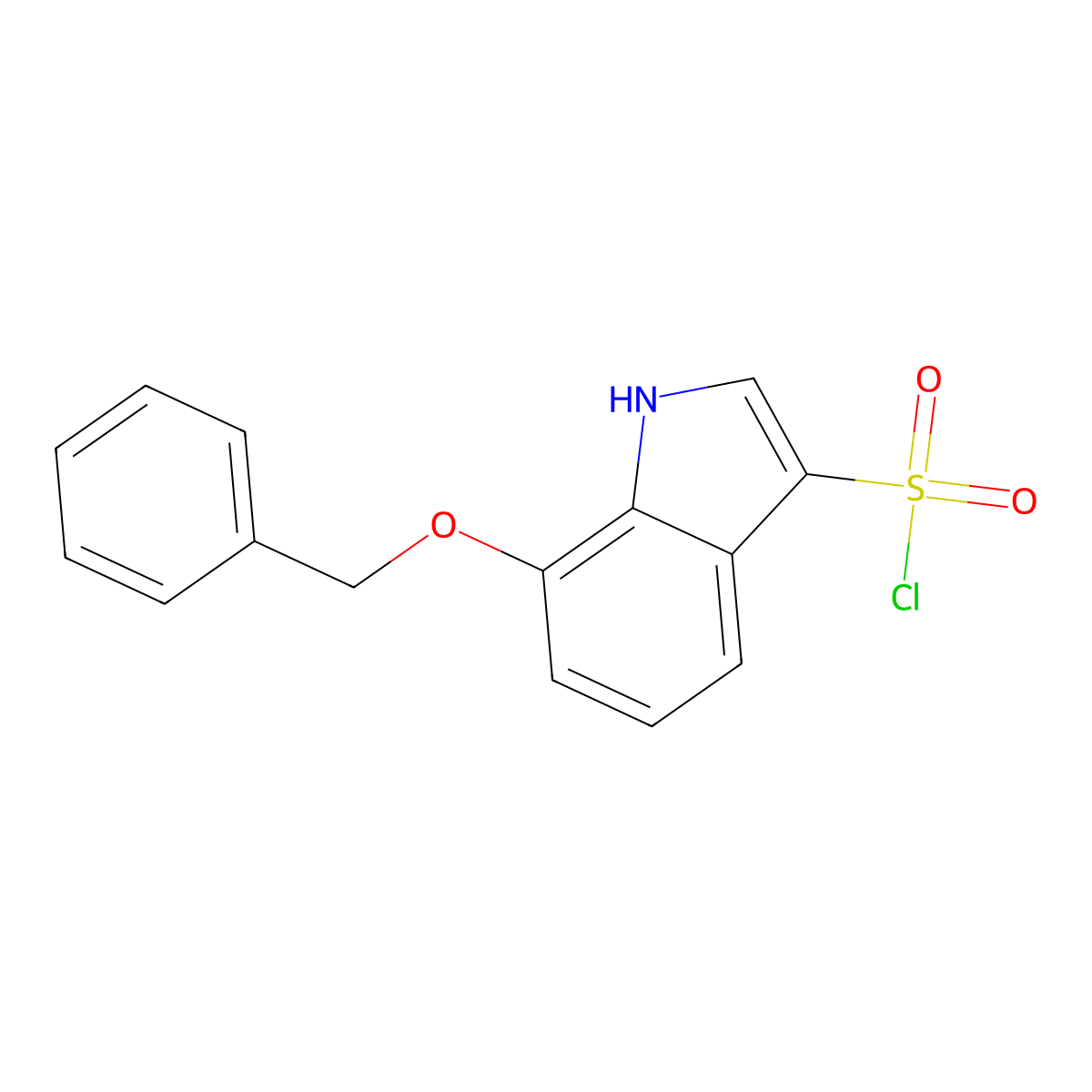 7-(benzyloxy)-1H-indole-3-sulfonyl chloride molecular structure, CAS 2171822-71-0