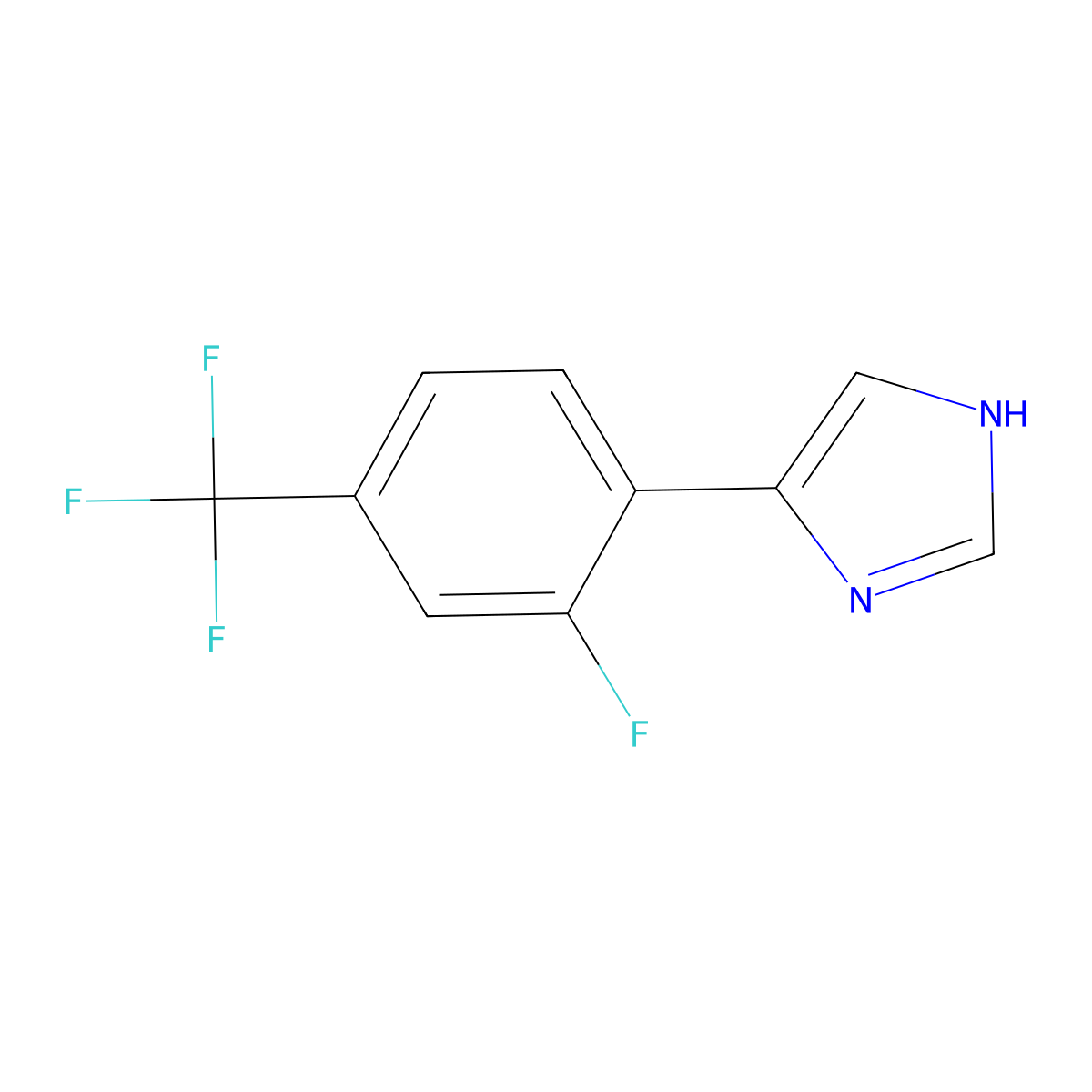 4-[2-fluoro-4-(trifluoromethyl)phenyl]-1H-imidazole molecular structure, CAS 2171825-87-7