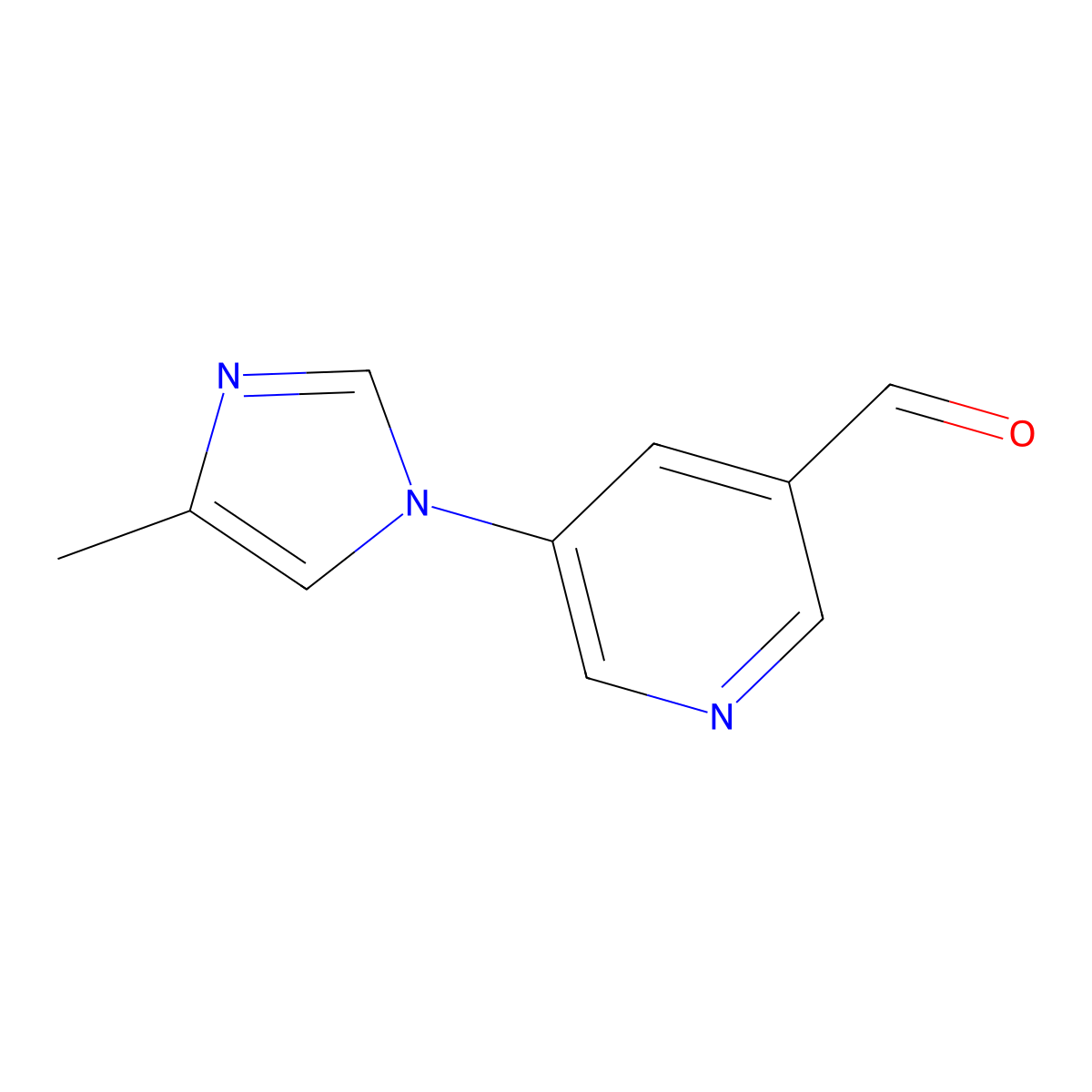 5-(4-methyl-1H-imidazol-1-yl)pyridine-3-carbaldehyde molecular structure, CAS 2171828-03-6