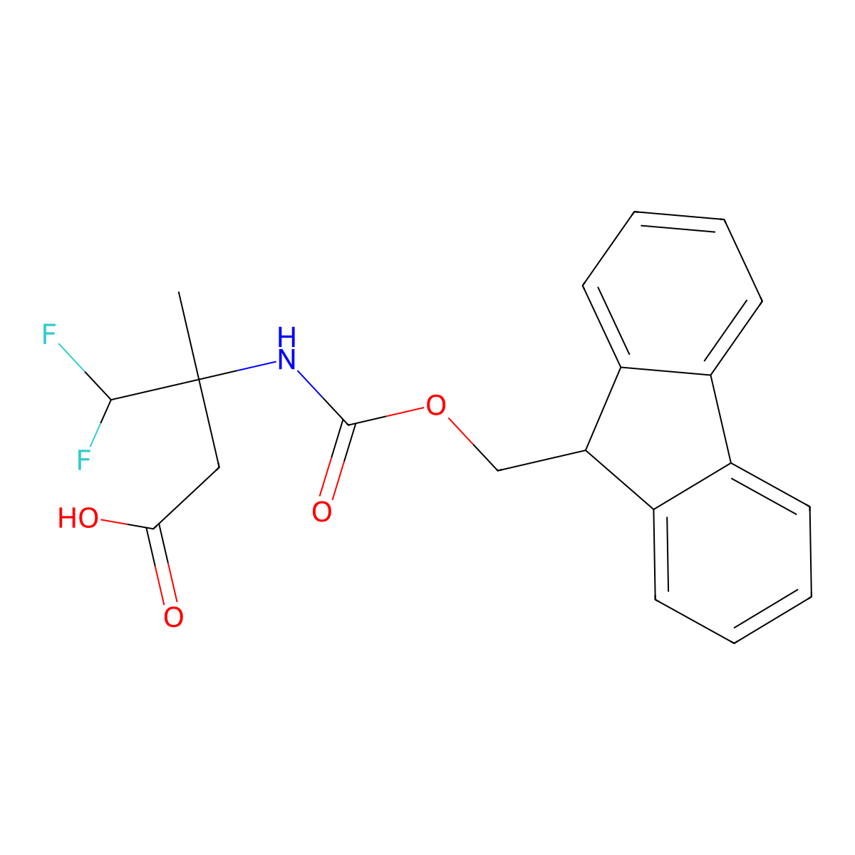3-({[(9H-fluoren-9-yl)methoxy]carbonyl}amino)-4,4-difluoro-3-methylbutanoic acid molecular structure, CAS 2171828-48-9
